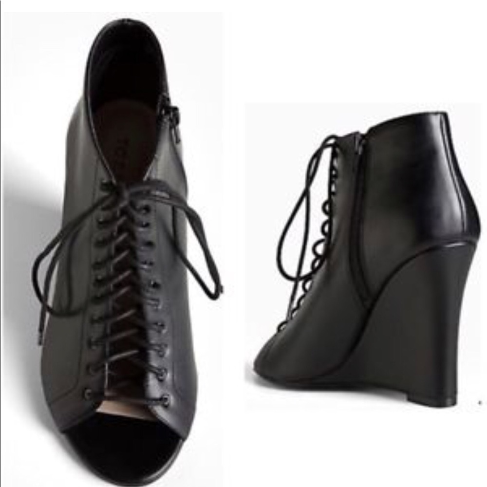 Lace up wedge heels